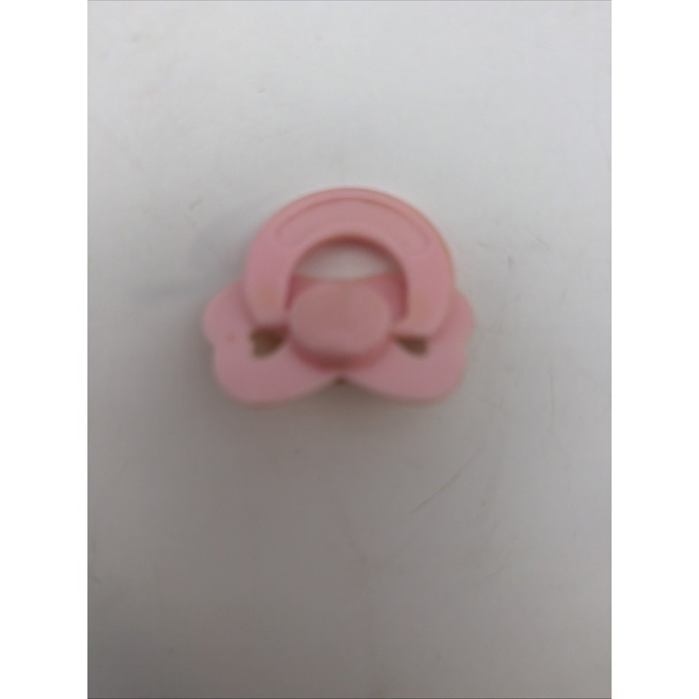 Vintage Pink Baby Doll Toy Pacifier Plastic 2" X 2 " Heart Cut Outs